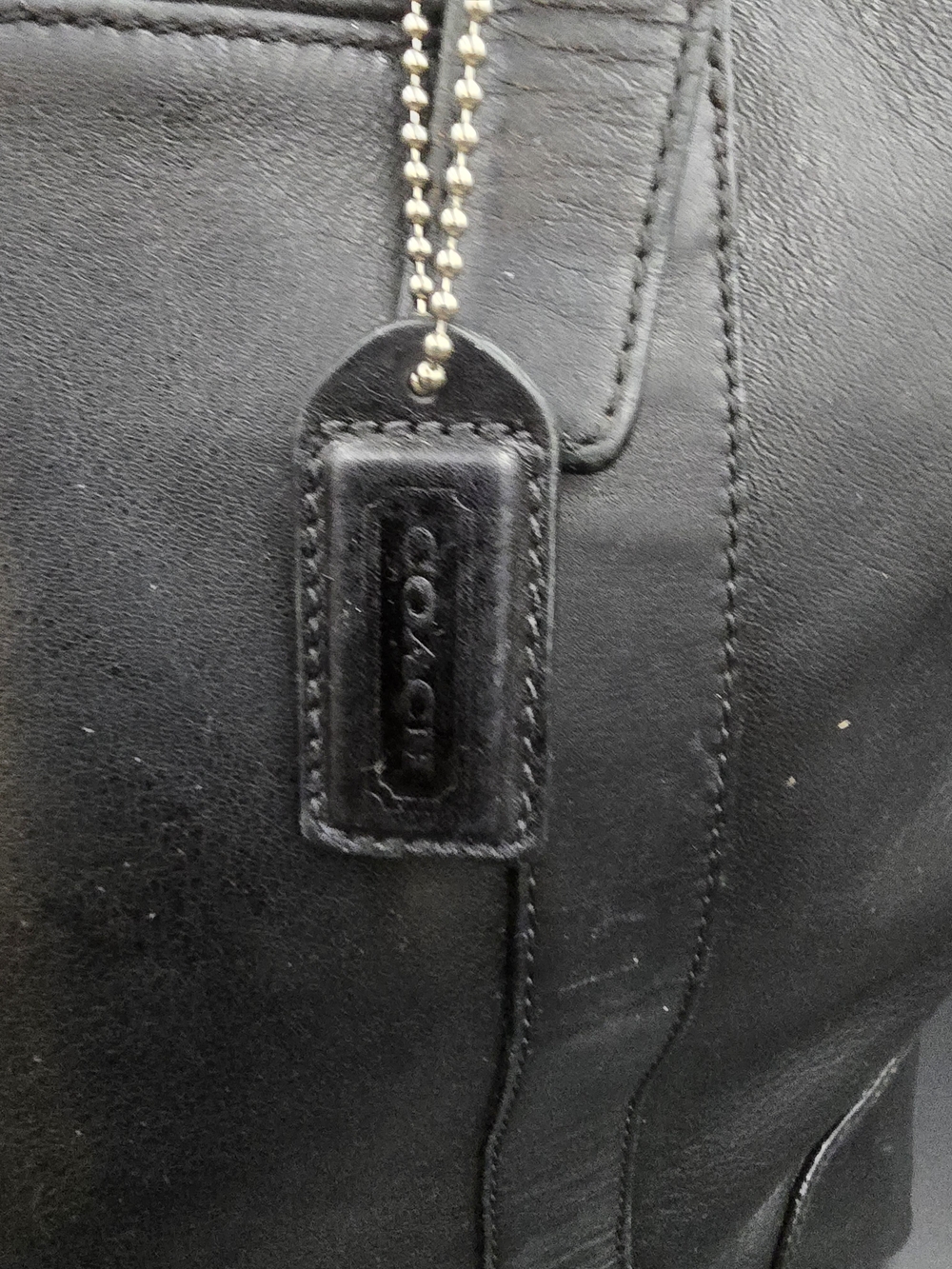 Coach Black Leather Tote with Buckle Straps - Picture 2 of 13